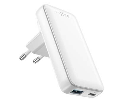 Ładowarka i akumulator FIXED Płaska Ładowarka Sieciowa Slim Traveler GaN 65W 2x USB